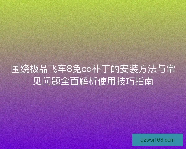 围绕极品飞车8免cd补丁的安装方法与常见问题全面解析使用技巧指南