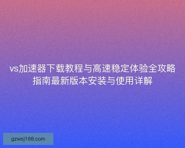 vs加速器下载教程与高速稳定体验全攻略指南最新版本安装与使用详解